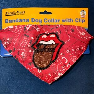 Red Bandana Dog Collar with Clip